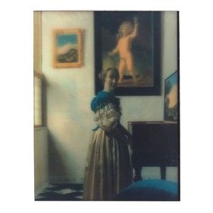 Young Woman Standing Johannes Vermeer Art Demo Print 3.5"‎ x 4.5" Lenticular 3D